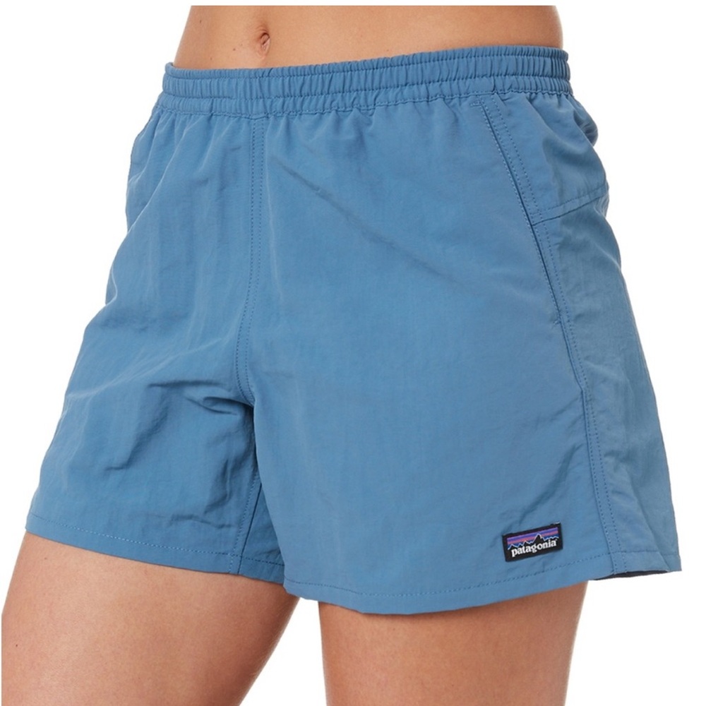 Patagonia Womens Baggies Blue Athletic Shorts 4”